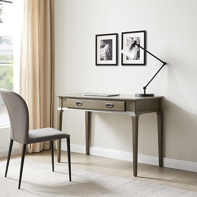 Leick Home 22400-GR Stratus Laptop Computer Desk with Drop Front Keyboard Drawer, Smoke Gray