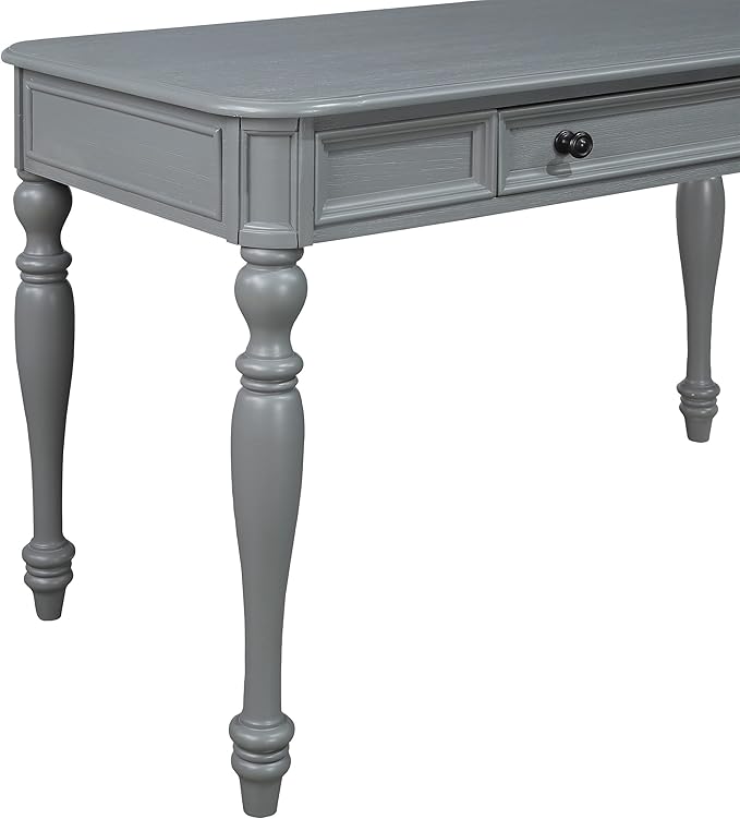 OSP Home Furnishings Country Meadows 48 Inch Writing Desk with Drawer, Plantation Grey