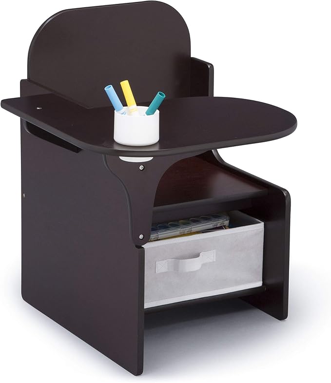 Delta Children MySize Chair Desk With Storage Bin, Dark Chocolate