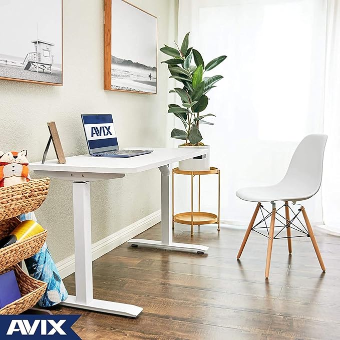 AVIX Whole Piece Electric Standing Desk, 48 x 24 Inches Height Adjustable Desk, Sit Stand Desk Home Office Desks, Black
