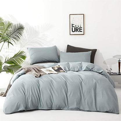 Dusty Blue Comforter Set Cal King Size Blue Comforter 3 Pieces Blue Color California King Comforter Bedding Set Women Solid Blue Cal King Bed Comforter Set