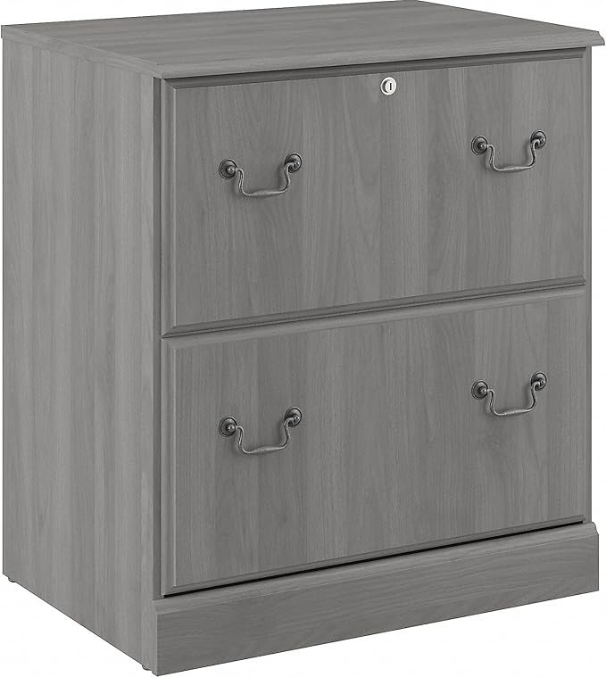 Saratoga 2-Drawer Lateral File Cabinet, Locking, Letter/Legal, Modern Gray, 26.85-Inch