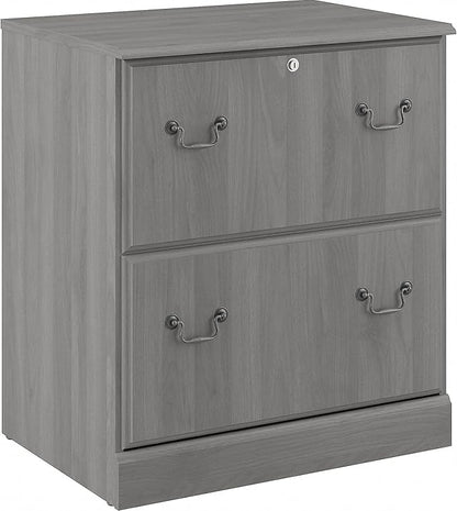 Saratoga 2-Drawer Lateral File Cabinet, Locking, Letter/Legal, Modern Gray, 26.85-Inch