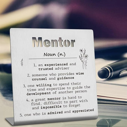 Afterprints Mentor Gifts for Women Men Thank You Gifts For Mentor Leaving Going Away Retirement Appreciation Boss, Coworker, Teacher, Counselor, Coach Office Desk Decor XLK04