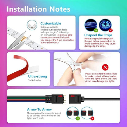 Nexillumi Led Lights for Bedroom 50ft(1 Roll of 50ft) Music Sync Color Changing Led Strip Lights Smart with Remote and App Control Built-in Mic for Party Home Room Decor Luces LED para Cuarto