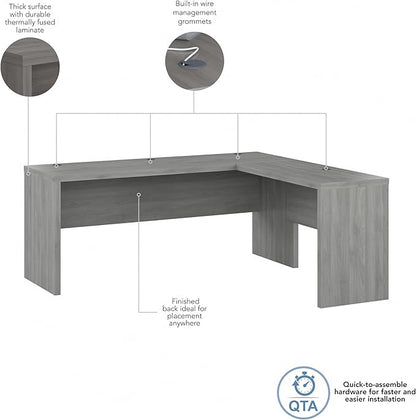 Bush Business Furniture Echo L Shaped Computer Desk, 72W, Modern Gray