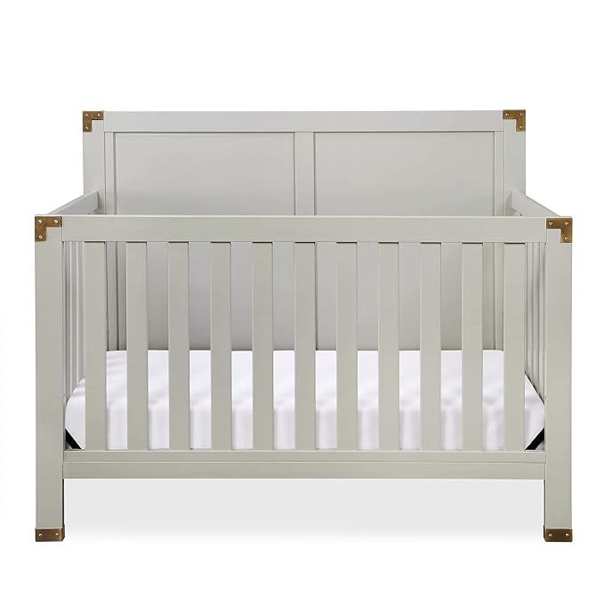 Baby Relax Miles 5-in-1 Convertible Crib for Nursery, Soft Gray