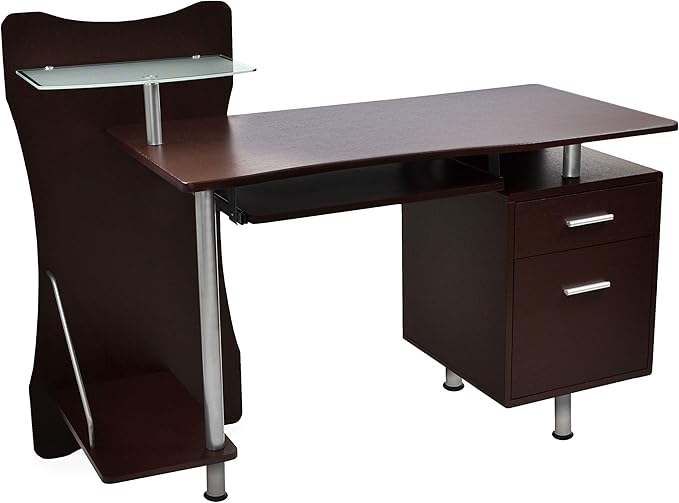 NicBex Laik-DW-00051-DX Desks, 51.25" W x 22.25" D x 39.5" H, Chocolate