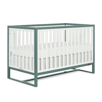 Arlo 5-in-1 Convertible Crib in Jungle Green, JPMA Certified, 3 Mattress Height Settings, Non-Toxic Finish, Made of Sustainable and Sturdy Pinewood
