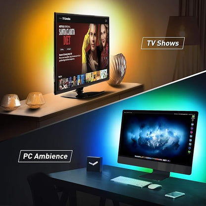 Nexillumi LED Lights for TV, 6.56ft TV LED Backlight for 24-31 Inch, RGB LED Strip Lights Behind TV, APP Remote Control Music Sync TV Led Lights for Bedroom