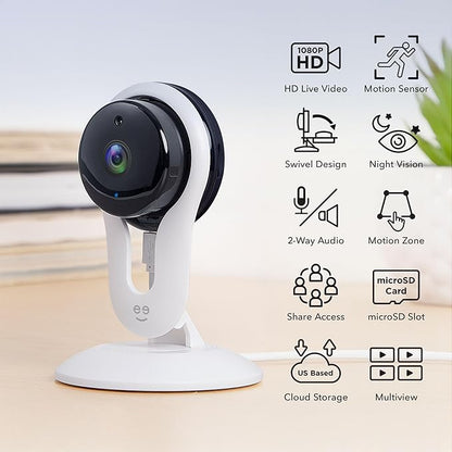 Geeni Aware 1080p HD Smart Camera – Indoor Home Security Camera – No Hub Required – Motion Detection Camera – Smart Camera Works with Amazon Alexa and Google Home, Requires 2.4 GHz Wi-Fi