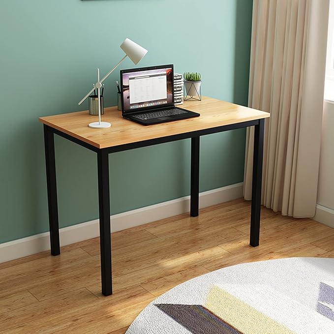 SogesGame Small Computer Desk, 39.4 inches Small Office Desk Computer Table Study Writing Desk Workstation for Home Office,Teak Black