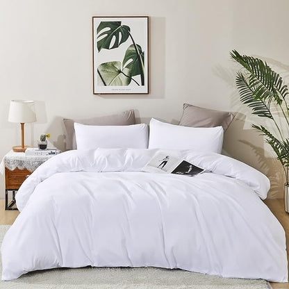 White Comforter Full Size Soft White Bedding Set 3 Pieces White Comforter Set 1 Full Comforter (80x90 inches) with 2 Pillowcases (20x26 inches) Durable White Full Size Comorter Set