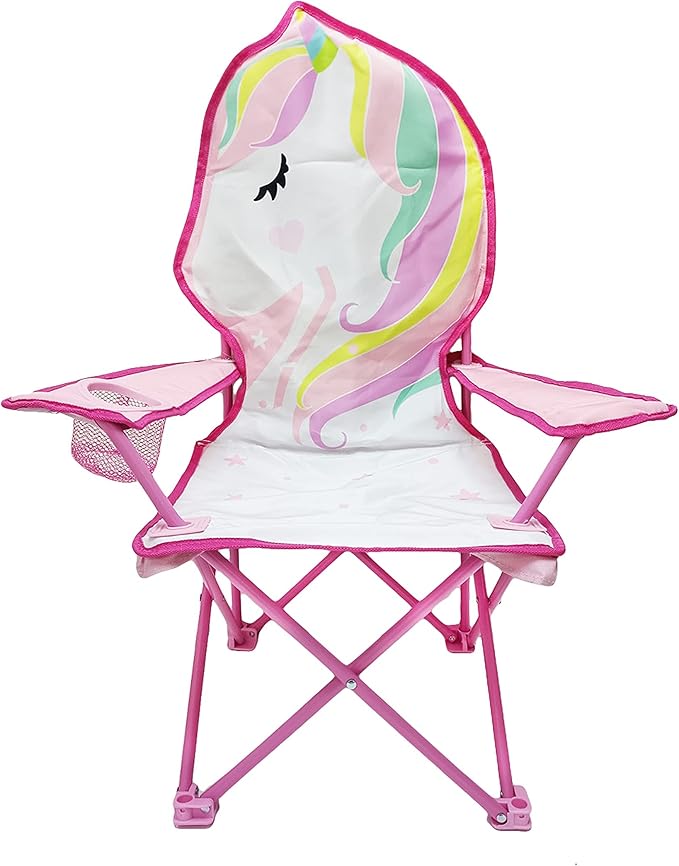Heritage Kids Children's Figural Camp Chair, White Unicorn