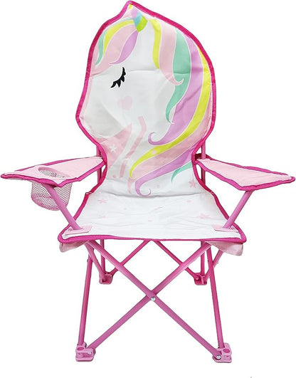 Heritage Kids Children's Figural Camp Chair, White Unicorn