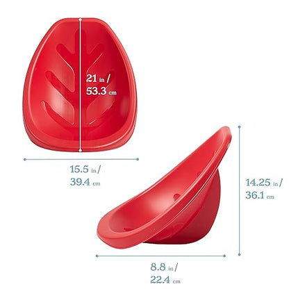ECR4Kids Leaf Floor Seat, Rocker Chair, Red, 6-Piece