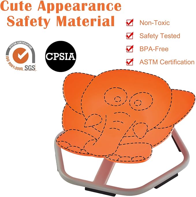 Kids Spinning Chair Sensory Swivel Chair Elephant Sit and Spin Chair Toys Autism ADHD Swivel Chair Spinning Seat for Ages 3-12 Promote Balance Physical Coordination Sensory Room Items