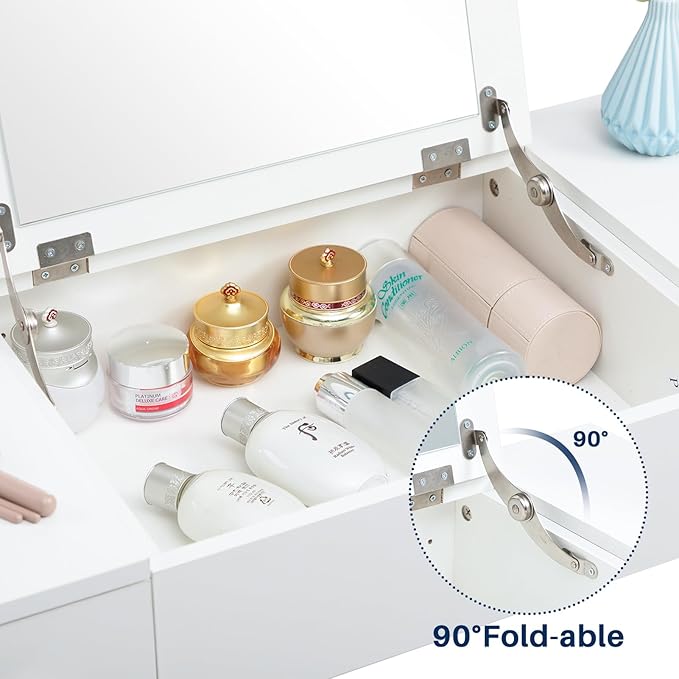 ALIMORDEN Floating Shelf with Mirror and Drawer,Floating Drawer for Bathroom, White Wall Mounted Desk,Pull Out Drawer, 31 inches Surface, Floating Wall Desk, Hanging Desk, White