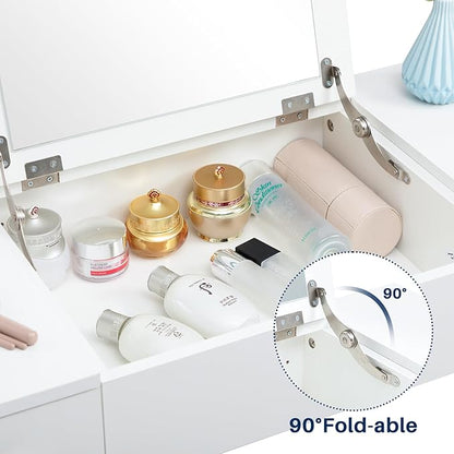 ALIMORDEN Floating Shelf with Mirror and Drawer,Floating Drawer for Bathroom, White Wall Mounted Desk,Pull Out Drawer, 31 inches Surface, Floating Wall Desk, Hanging Desk, White