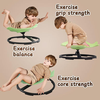 Kids Swivel Chair, Sensory Toy Chair for Kids, Spinning Chair Wobble Chair Kids Balance Toys & Games Balance Physical Therapy Equipment, Autism Adhd Chairs Indoor Outdoor Play Equipment Green