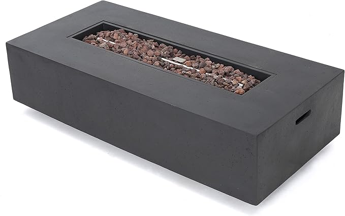 Christopher Knight Home Cape Coral Outdoor Chat Set with Fire Table, 5-Pcs Set, Khaki / Dark Grey
