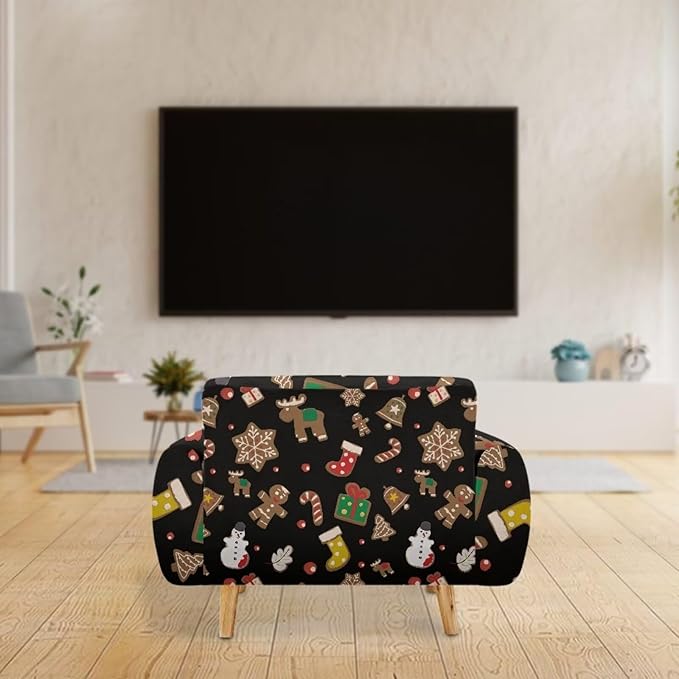 FKELYI Christmas Decorations Indoor Furniture Protector Easy Going Stretch Sofa Slipcover Non-Slip Sofa Slipcovers Washable Sofa Couch Cover M