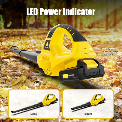 Leaf Blower Cordless,4.0 Ah 21V Handheld Electric Leaf Blower with Battery and Fast Charger, 2 Speed Mode, Lightweight Battery Powered Leaf Blowers for Lawn Care, Patio, Yard, Sidewalk