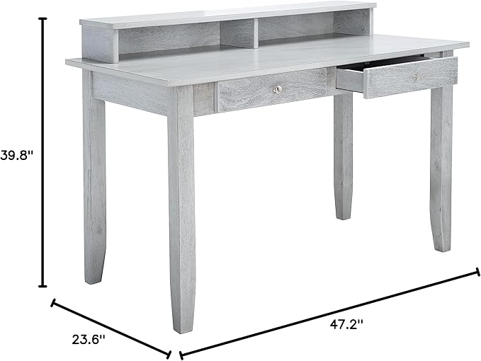 SAFAVIEH Home Collection Winsome Dark Grey 2-Drawer Office Living Room Bedroom Study Foyer Writing Desk DSK1402B, 0