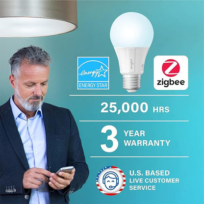 Sengled Zigbee Smart Light Bulbs, Smart Hub Required, Works with SmartThings and Echo with built-in Hub, Voice Control with Alexa and Google Home, Daylight 60W Equivalent A19 Alexa Light Bulb, 10 Pack