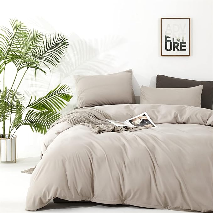 Light Khaki Comforter Set Twin Size Khaki Comforter 3 Pieces Champagne Color Twin Comforter Bedding Set Girls Solid Khaki Twin Bed Comforter Set All Season Gift