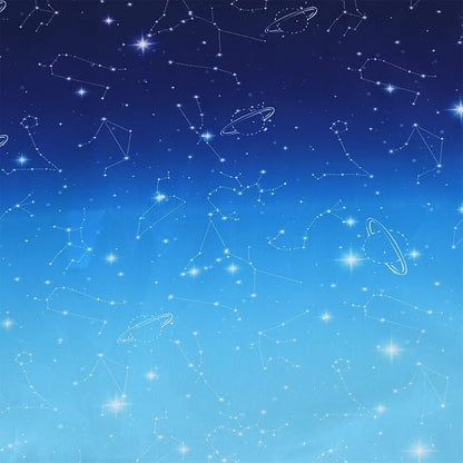 Wowelife Galaxy Comforter Set Queen 5 Pieces Glitter Bedding Set Blue 3D Stars Kids Bedding Set Bed in a Bag for Boys and Girls with Comforter, Flat Sheet, Fitted Sheet and 2 Pillowcases