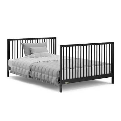 Graco Teddi 5-in-1 Convertible Crib with Drawer (Black) – GREENGUARD Gold Certified, Crib with Drawer Combo, Full-Size Nursery Storage Drawer, Converts to Toddler Bed, Daybed and Full-Size Bed