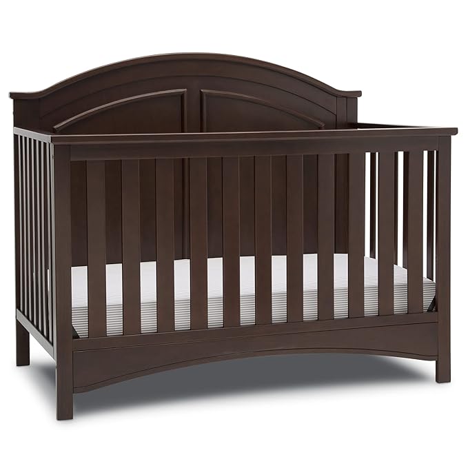 Delta Children Perry 6-in-1 Convertible Crib - Greenguard Gold Certified, Walnut Espresso