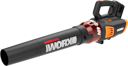 Worx 40V TURBINE Leaf Blower Cordless with Battery and Charger, Brushless Motor Blowers for Lawn Care, Compact and Lightweight Cordless Leaf Blower WG584.9 – Tool Only