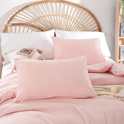 Blush Pink Full Bed Comforter Set Full Size Comforter Modern 3PCS Microfiber Full Size Comforter Sets for All Season Comforter for Women and Girls Soft Lightweight Bed Comforter Set
