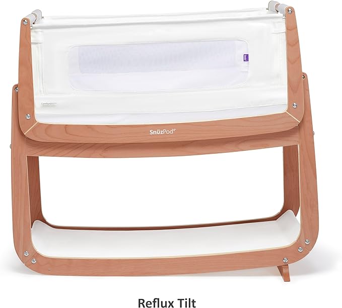 SnuzPod4, Bassinet Bedside Sleeper - Safe and Comfortable Baby Crib and Bed, 3D Breathable Mattress, Fits Bed with Adjustable Max. Height of 28.5”, Machine Washable Mesh Liner (Natural)