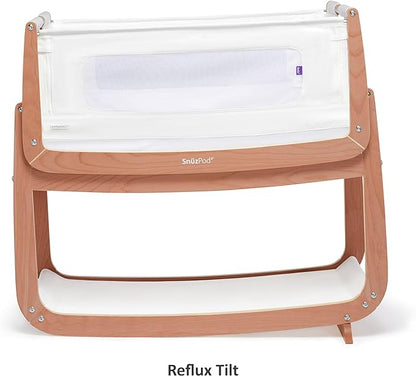 SnuzPod4, Bassinet Bedside Sleeper - Safe and Comfortable Baby Crib and Bed, 3D Breathable Mattress, Fits Bed with Adjustable Max. Height of 28.5”, Machine Washable Mesh Liner (Natural)