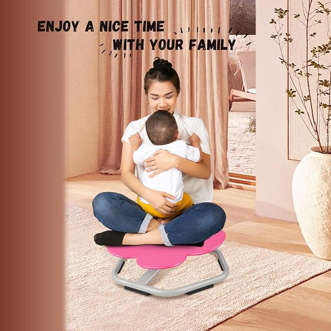 Petal Kids Swivel Chair, Seat and Spinning Chair, Body Coordination Training Chair, Rose Red Non Slip Sensory Toys 360° Spinning Chair for Autistic Kids Aged 3+, Improving Toddler's Physical Fitness