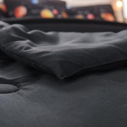 6 Pcs Solar System Comforter Set Full Outer Space Bedding Set Universe Planets Theme Comforter for Boys Kids Ultra-Soft (1 Comforter, 2 Pillowcases, 1 Flat Sheet, 1 Fitted Sheet,1 Pillowcover)