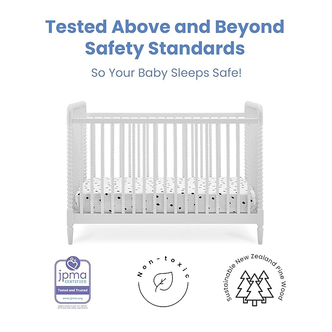 Delta Children Saint 4-in-1 Convertible Crib - Greenguard Gold Certified, Bianca White