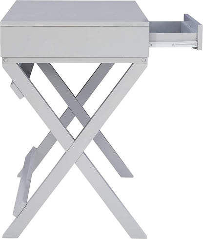 Linon Grey 2-Drawer Writing Jaycee Desk