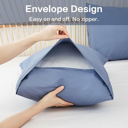 ROSGONIA King Size Comforter Set Slate Blue, 3pcs(1 Boho Comforter & 2 Pillowcases) Soft Lightweight Bedding Blanket All Season Bedspreads Quilt