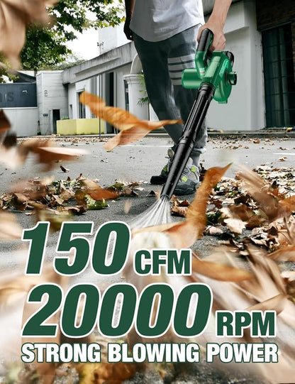 KIMO 4-in-1 Cordless Leaf Blower/Vacuum & String Trimmer/Weed Edger Combo Kit w/2x2.0 Battery & 10Pcs Spool Line, Variable Speed Trigger for Blowing/Vaccuming/Dusting/Clearing/Lawn Edging/Gardening