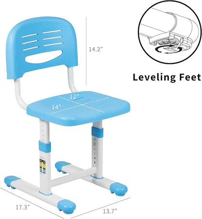 VIVO Height Adjustable Kids Desk Chair, Chair Only, Designed for Interactive Workstation, Universal Children's Ergonomic Seat, Blue, DESK-V201B-CH
