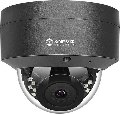 Anpviz 5MP PoE Camera, Outdoor Vandal Dome Security PoE IP Camera with Audio, 98ft Night Vision, H.265, 24/7 Recording Waterproof IP66 Indoor, Wide Angle 2.8mm (Grey), NDAA Compliant (U Series)