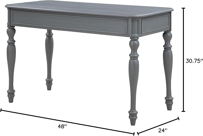 OSP Home Furnishings Country Meadows 48 Inch Writing Desk with Drawer, Plantation Grey