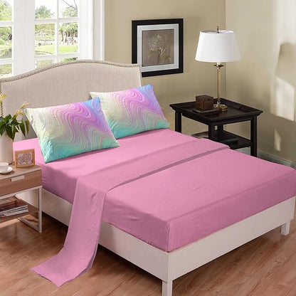 Bodhi Bed in A Bag for Girls,Kids Bedding Comforter with Sheets,Pink Queen Size Comforter Set for Girls,Girls Bedding Sets 5 PCS .(1 Comforter, 1 Flat Sheet, 1 Fitted Sheet, 2 Pillowcases)
