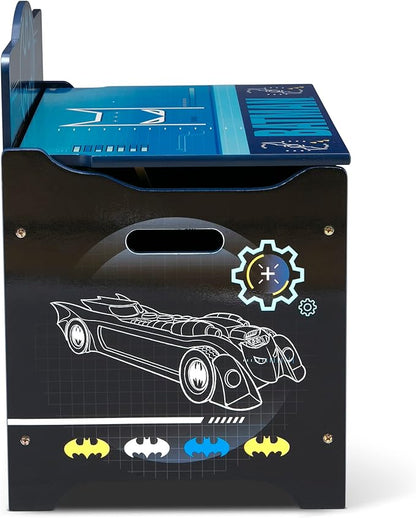 Batman Deluxe Toy Box by Delta Children Greenguard Gold Certified, Black/Blue
