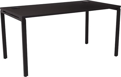 OSP Home Furnishings 60” Writing Desk with Black Laminate Top & Black Finish Metal Legs, 60