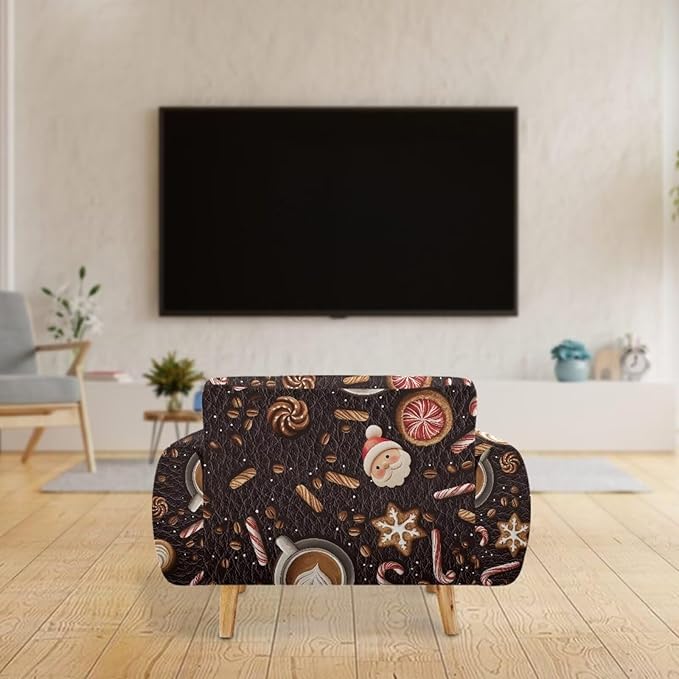 FKELYI Christmas Sofa Slipcover Washable Sofa Couch Cover Comfortable Furniture Protector with Elastic Bottom Stretch Sofa Slipcovers M